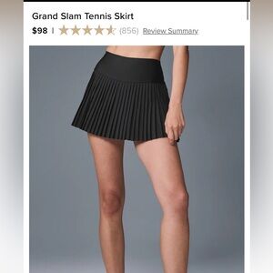 ALO Yoga Black Tennis Skirt